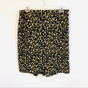 Ann Taylor Leopard print silk blend skirt
